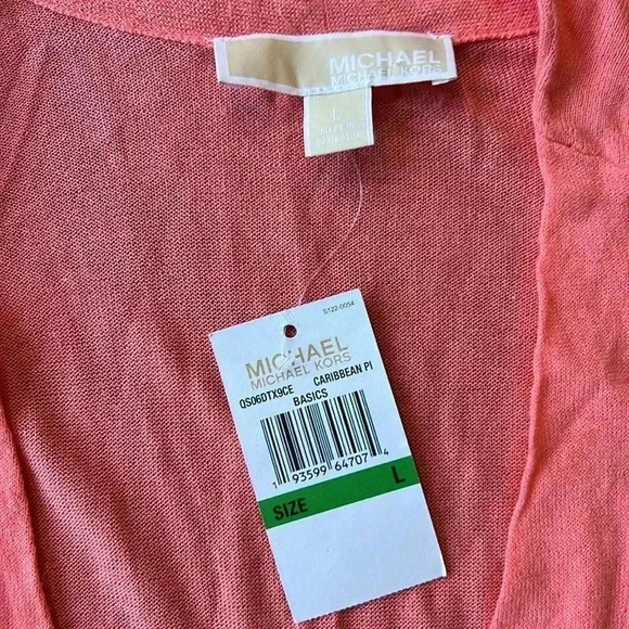 Michael Michael Kors Sweater Pink Long Sleeve Cardigan Sweater Duster Size Large - Picture 6 of 10